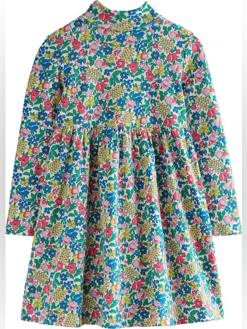 Mini Boden Girls Floral Long Sleeve Twirly Dress Cottagecore Multicolor size 8